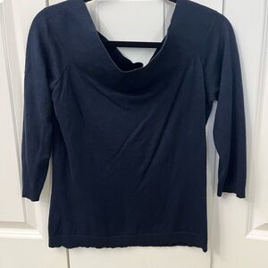 Lauren Ralph Lauren Navy silk 3/4 sleeve top